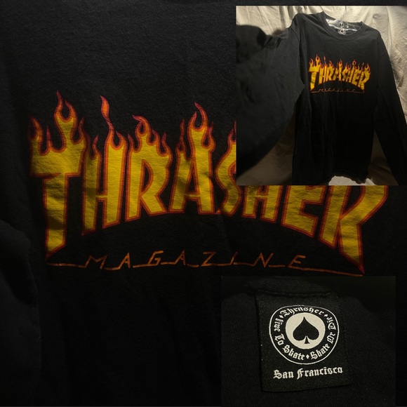 Thrasher Black Long Sleeve Shirt - Picture 1 of 1